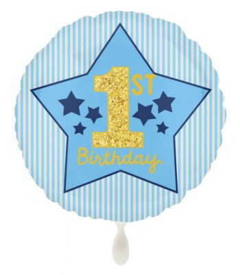 1st birthday ballon blau 43cm geburtstagsdeko ballonwerk