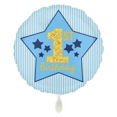 1st birthday ballon blau 43cm geburtstagsdeko ballonwerk
