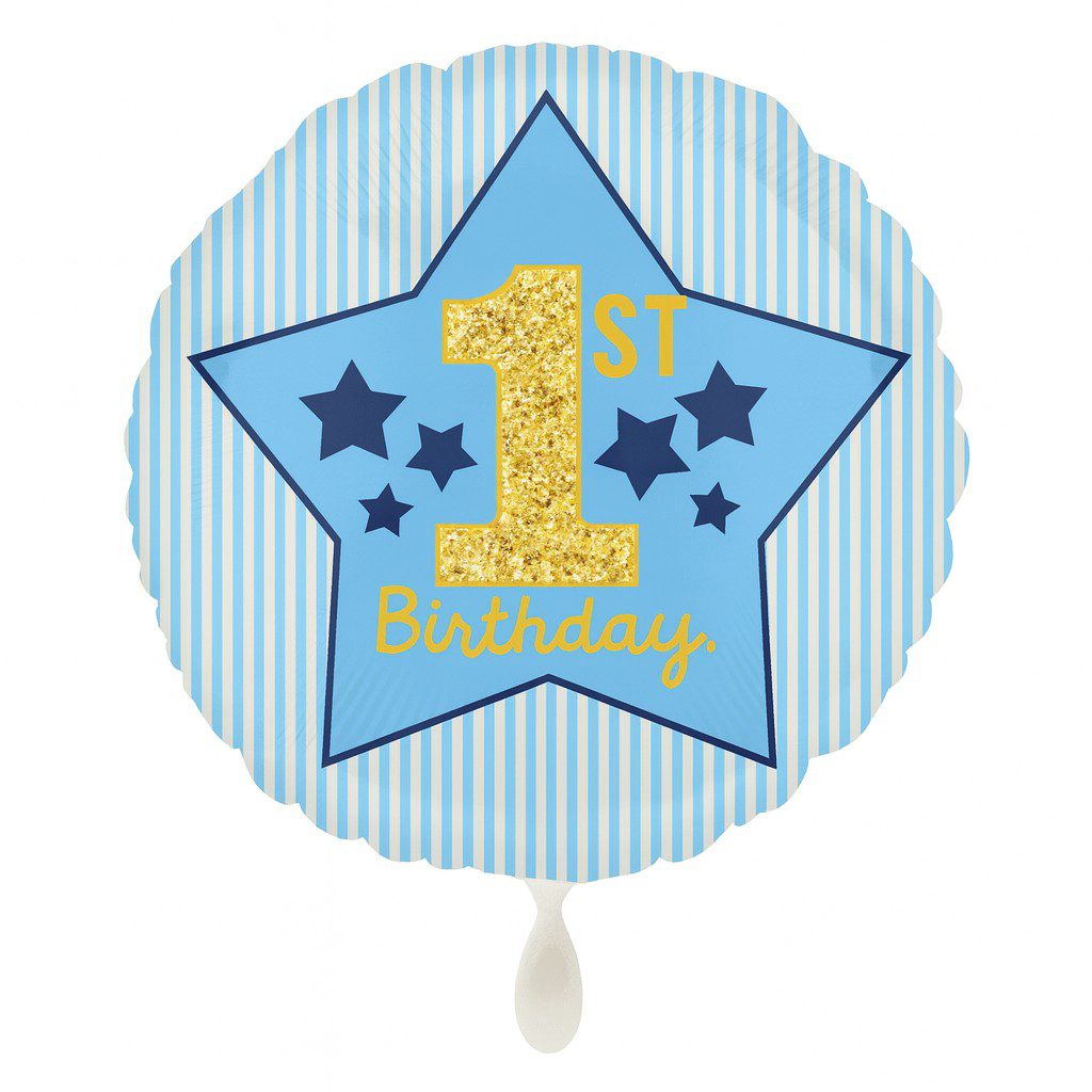 1st birthday ballon blau 43cm geburtstagsdeko ballonwerk