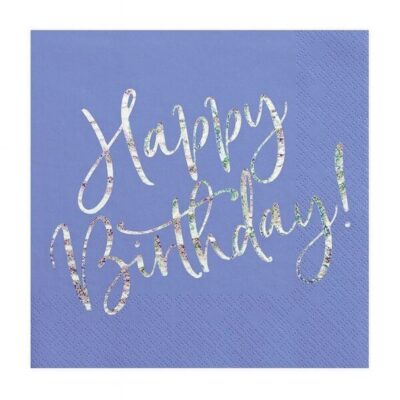 20 happy birthday servietten blau 33x33cm partyservietten ballonwerk