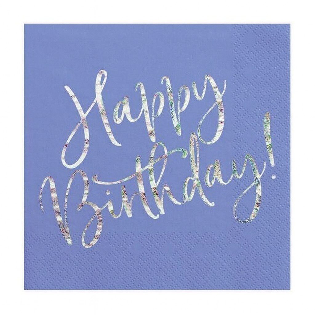 20 happy birthday servietten blau 33x33cm partyservietten ballonwerk