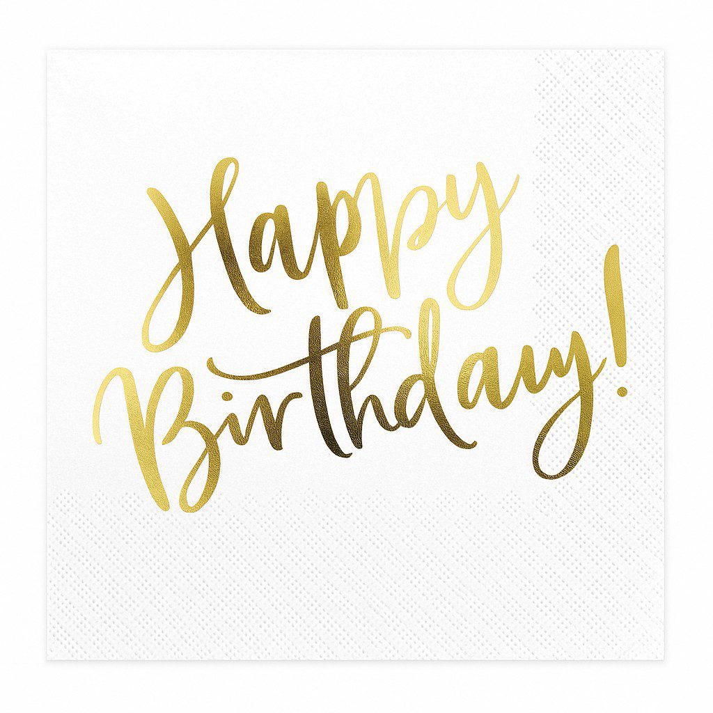 20 happy birthday servietten gold 33x33cm ballonwerk 20 happy birthday servietten gold 33x33cm ballonwerk