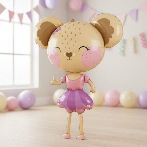 AirWalker Ballerina Maus – 91 cm – Folienballon Ballonwerk Wien