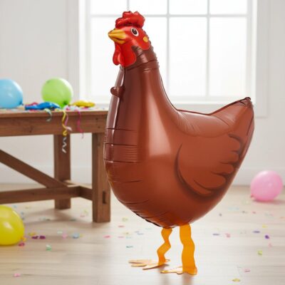 AirWalker Braunes Huhn Ballon – Lustige Tierdeko für Partys Ballonwerk Wien