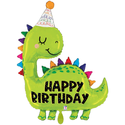 Dino mit Partyhut Happy Birthday 71x92cm