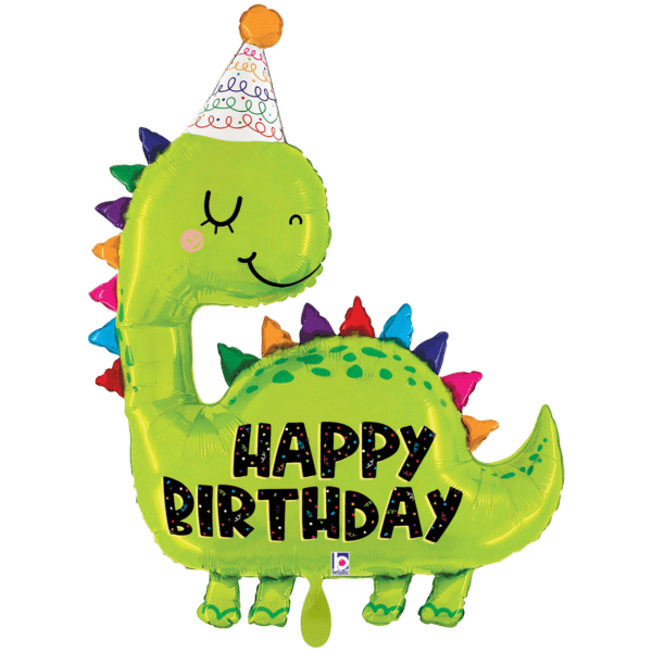 Dino mit Partyhut Happy Birthday 71x92cm