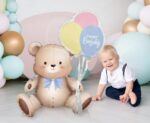 Folienballon Teddy mit Ballonstrauß 2