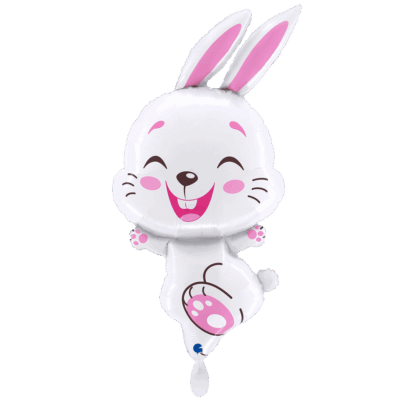 Hase Pink Weiß 50x87cm