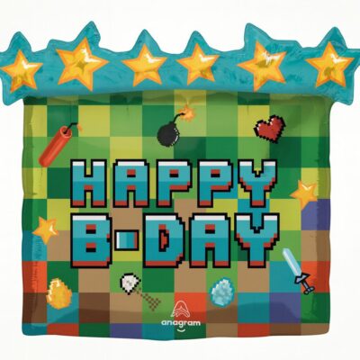 Pixel Party Happy Birthday Ballon