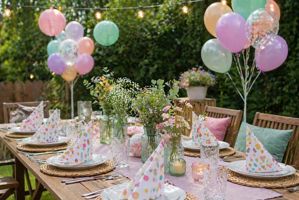 Servietten Tischdeko Gartenparty