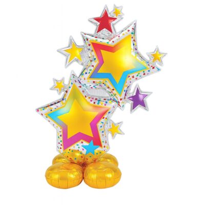 airloonz bunte sterne 149cm folienballon partydeko ballonwerk