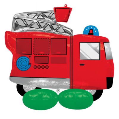 airloonz feuerwehrauto 106cm folienballon kinderdeko ballonwerk