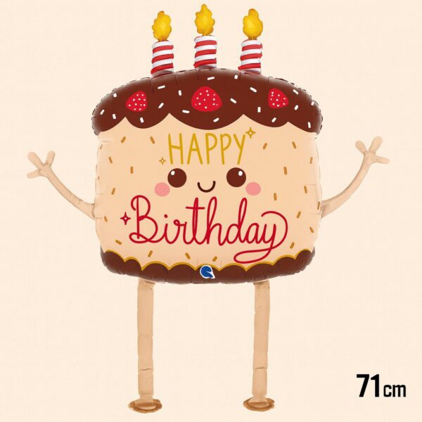 airwalker torte mit kerzen 71cm folienballon ballonwerk