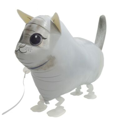 airwalker weisse katze ballon tierdeko