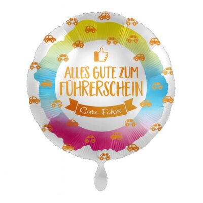 alles gute zum fuehrerschein ballon 43cm gute fahrt deko feier ballonwerk