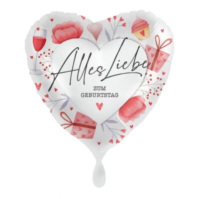 alles liebe zum geburtstag ballon 43cm festliche deko feier ballonwerk
