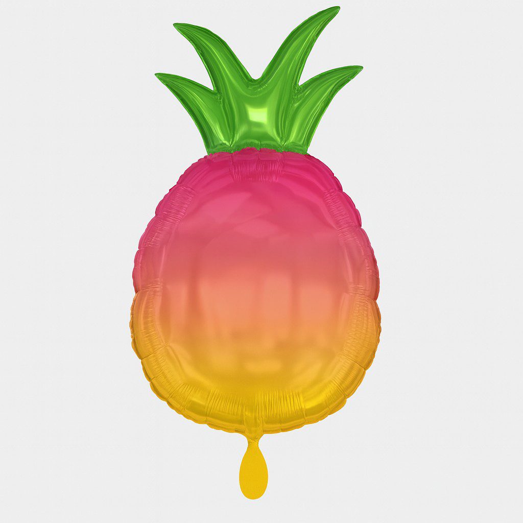ananas ballon holographisch 78cm exotische deko ballonwerk