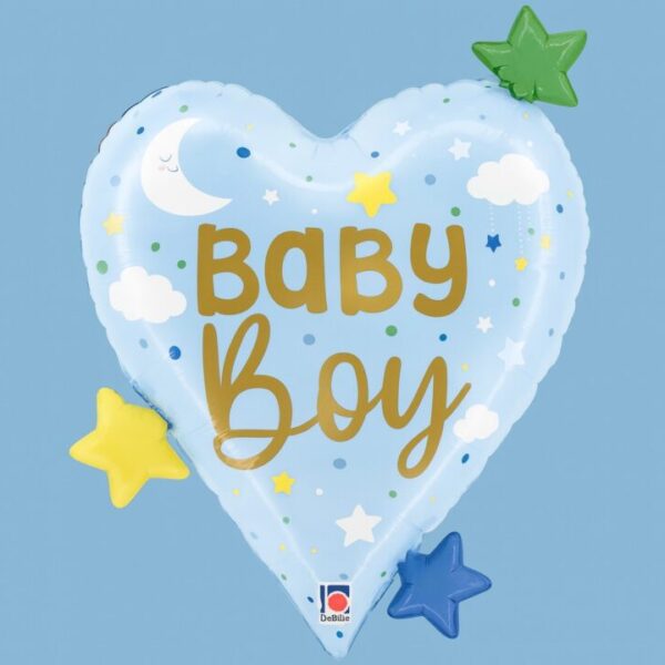 baby boy herz 64cm geburtstagsdeko partydekoration ballonwerk
