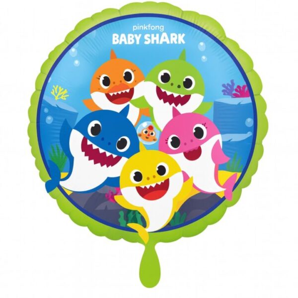 baby shark ballon familie 43cm froehliche deko ballonwerk