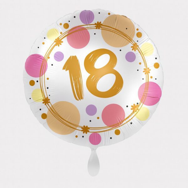 ballon 18 mit punkten und blumen 43cm ballonwerk