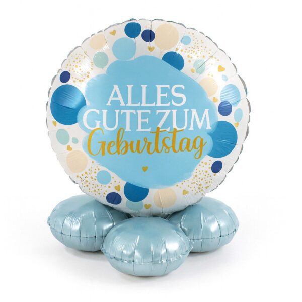 ballon bouquet alles gute zum geburtstag blau 43cm deko feier ballonwerk