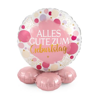 ballon bouquet alles gute zum geburtstag rosa 43cm deko feier ballonwerk