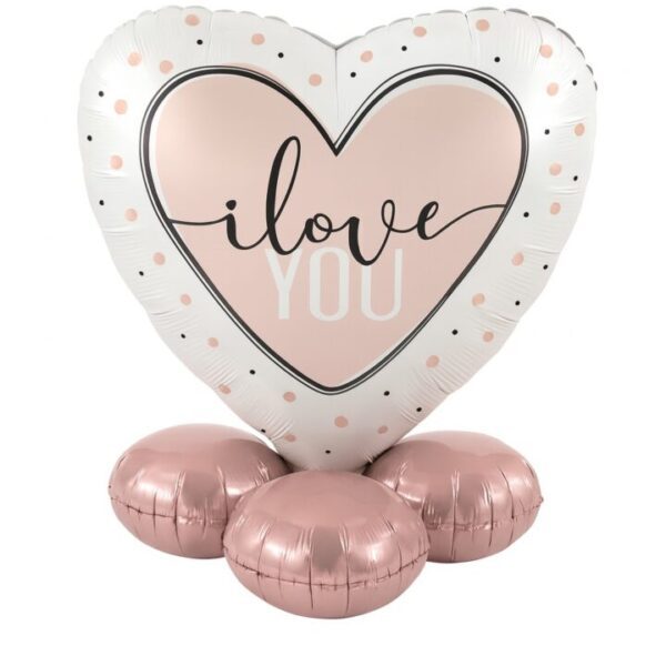 ballon bouquet rosa i love you 43cm partydeko ballonwerk