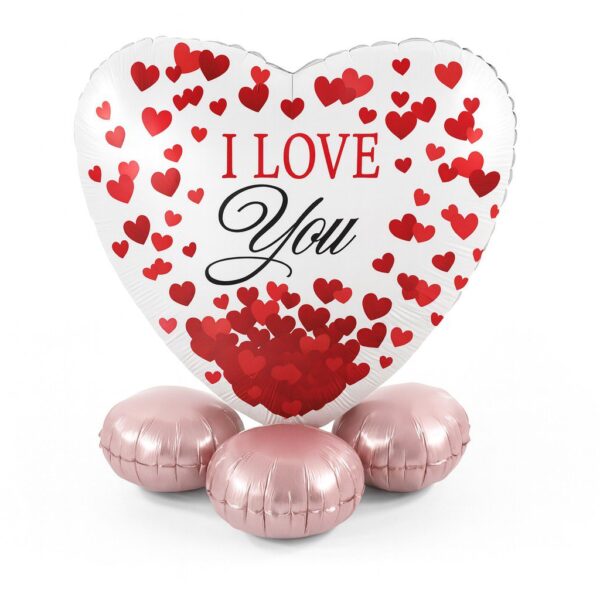 ballon bouquet rot i love you 43cm partydeko ballonwerk