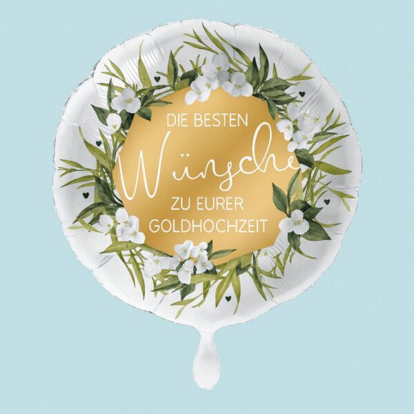 ballon die besten wuensche zu eurer goldhochzeit 43cm highlight ballonwerk