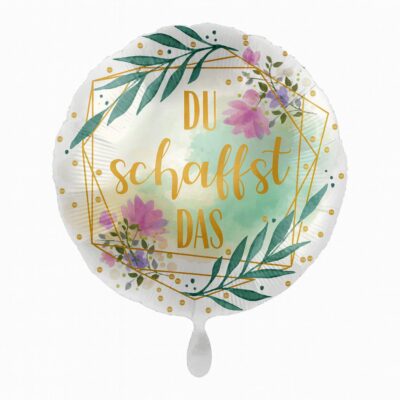ballon du schaffst das mit blumen 43cm partydeko ballonwerk
