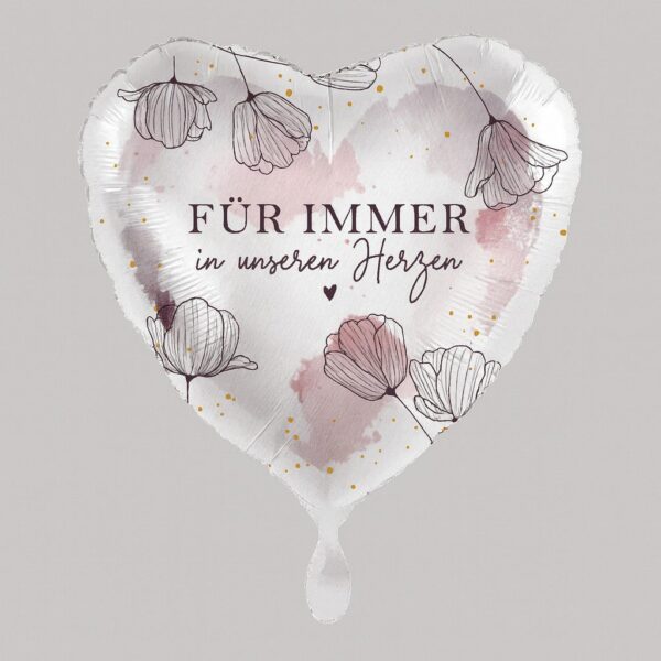 ballon fuer immer in unseren herzen 43cm deko ballonwerk