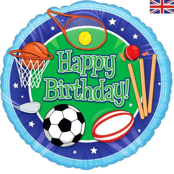 ballon happy birthday sport 45cm ballonwerk