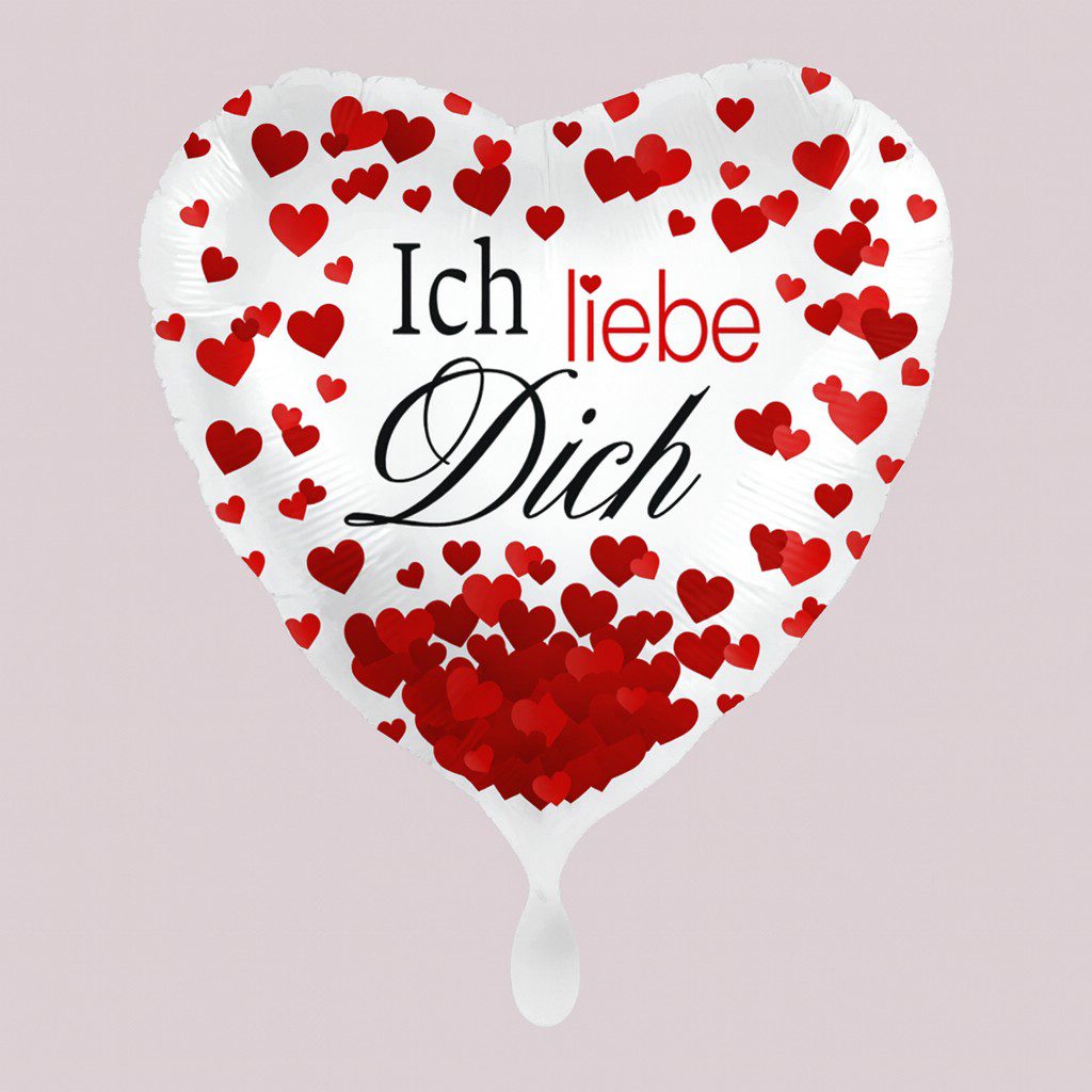 ballon ich liebe dich mit herzen 43cm partydeko ballonwerk
