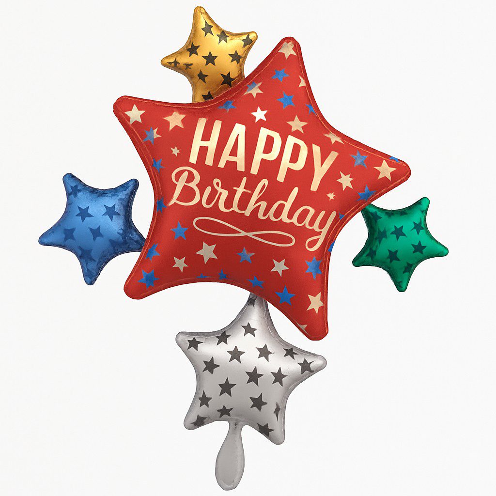 ballon sterne happy birthday 88cm geburtstagsballon ballonwerk