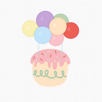 ballon tortendekoration bunt 29cm ballonwerk