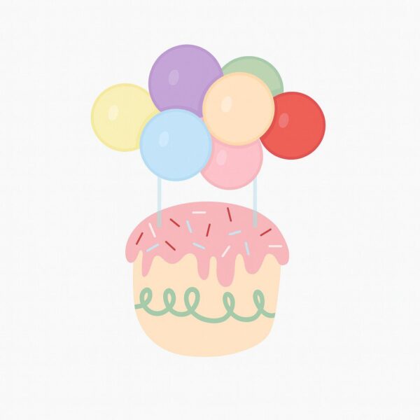 ballon tortendekoration bunt 29cm ballonwerk