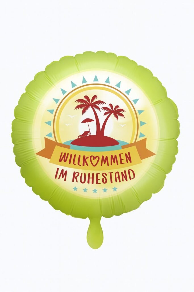 ballon willkommen im ruhestand 43cm ballonwerk