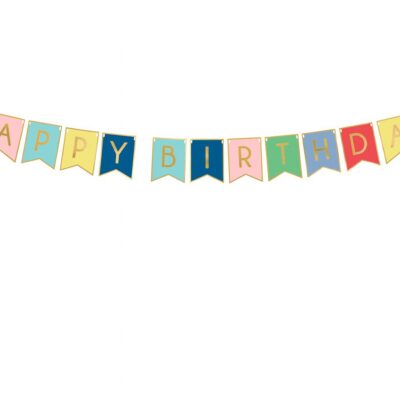 banner happy birthday bunt 15x175cm geburtstagsgirlande ballonwerk
