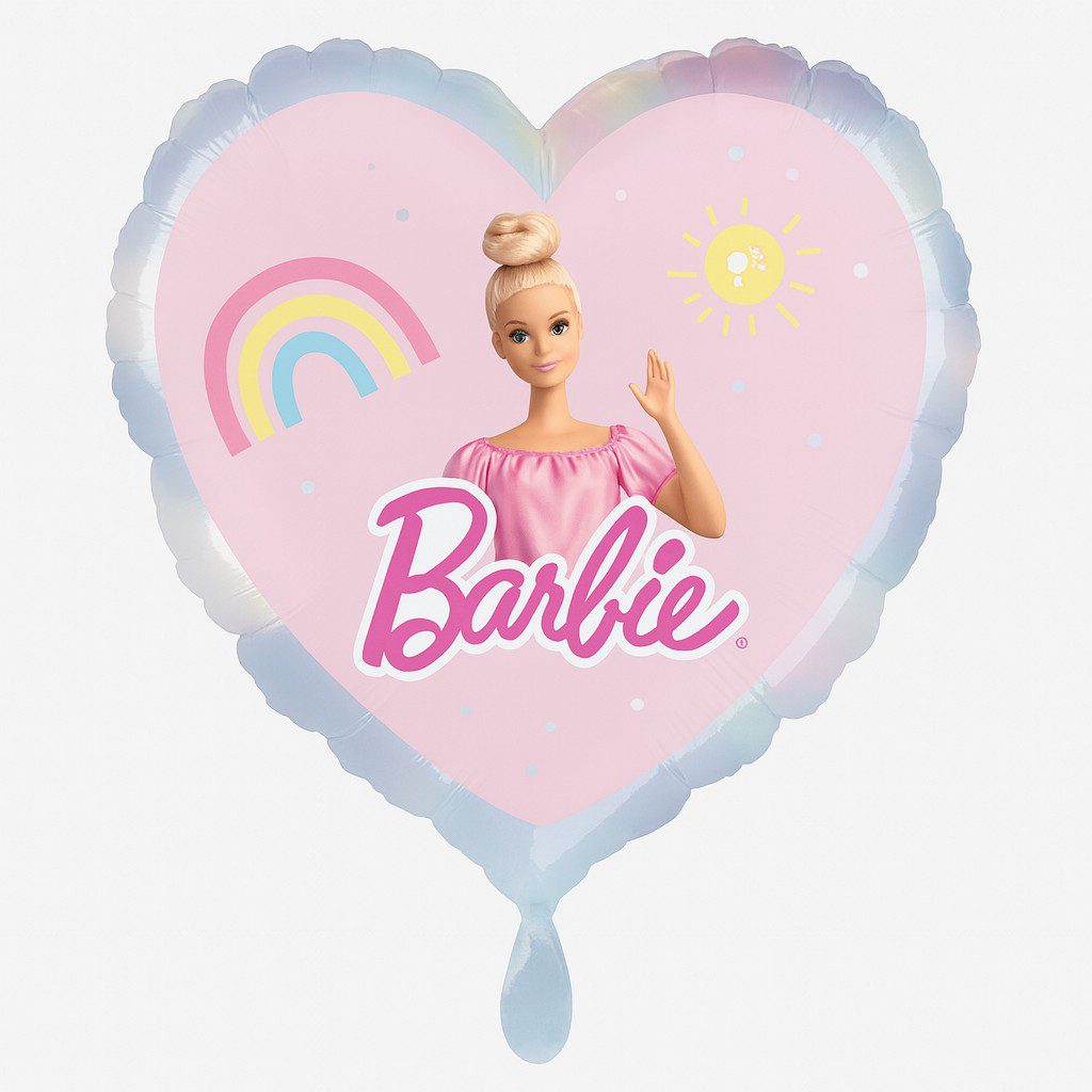 barbie ballon 2 seitig 43cm glanzvolle party deko ballonwerk