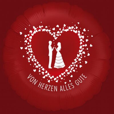 brautpaar ballon von herzen alles gute 43cm hochzeit