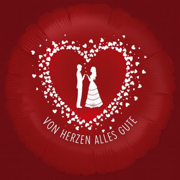 brautpaar ballon von herzen alles gute 43cm hochzeit