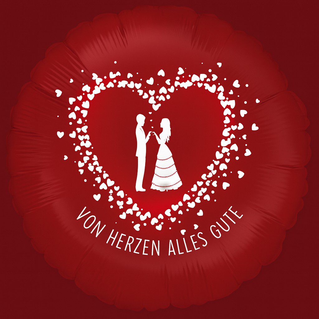 brautpaar ballon von herzen alles gute 43cm hochzeit