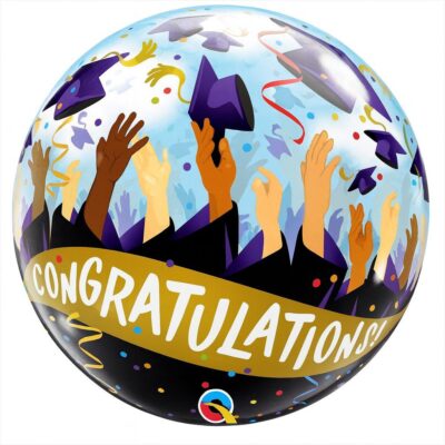bubble congratulations grad caps 56cm abschlussdeko ballonwerk