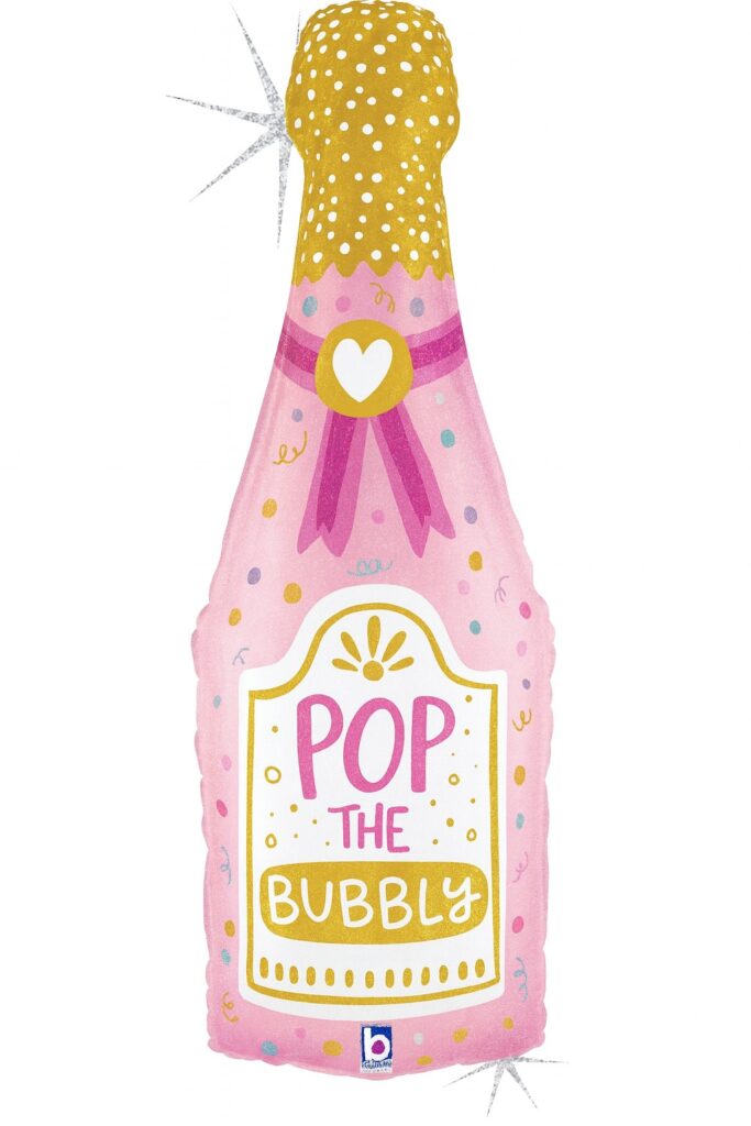 bubbly champagne flasche ballon rosa gold 94cm highlight ballonwerk
