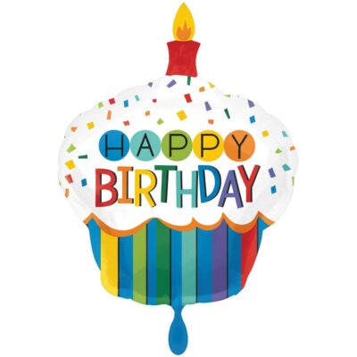 cupcake happy birthday ballon 91cm geburtstagsdeko ballonwerk