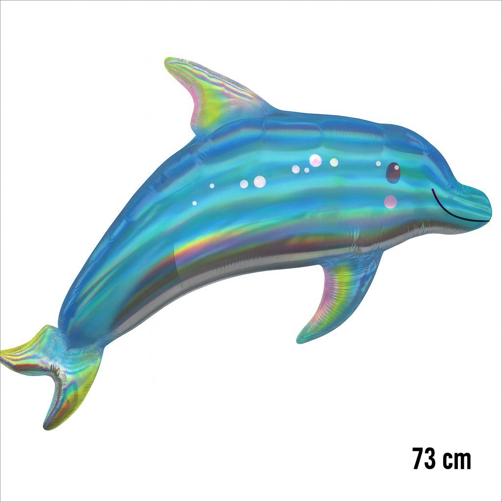 delphin folienballon holographisch 73cm maritime partydeko ballonwerk