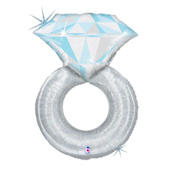 diamantenring silber 79cm ballon hochzeit verlobung ballonwerk