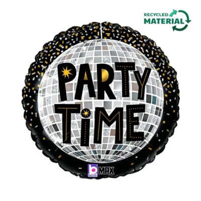 discokugel party time ballon 46cm partydeko ballonwerk