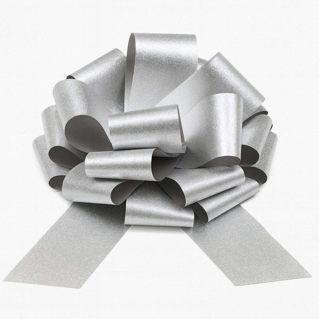 diy dekoschleife silber 30cm partydeko ballonwerk