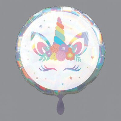 einhorn holographisch 43cm ballon geburtstagsdeko ballonwerk